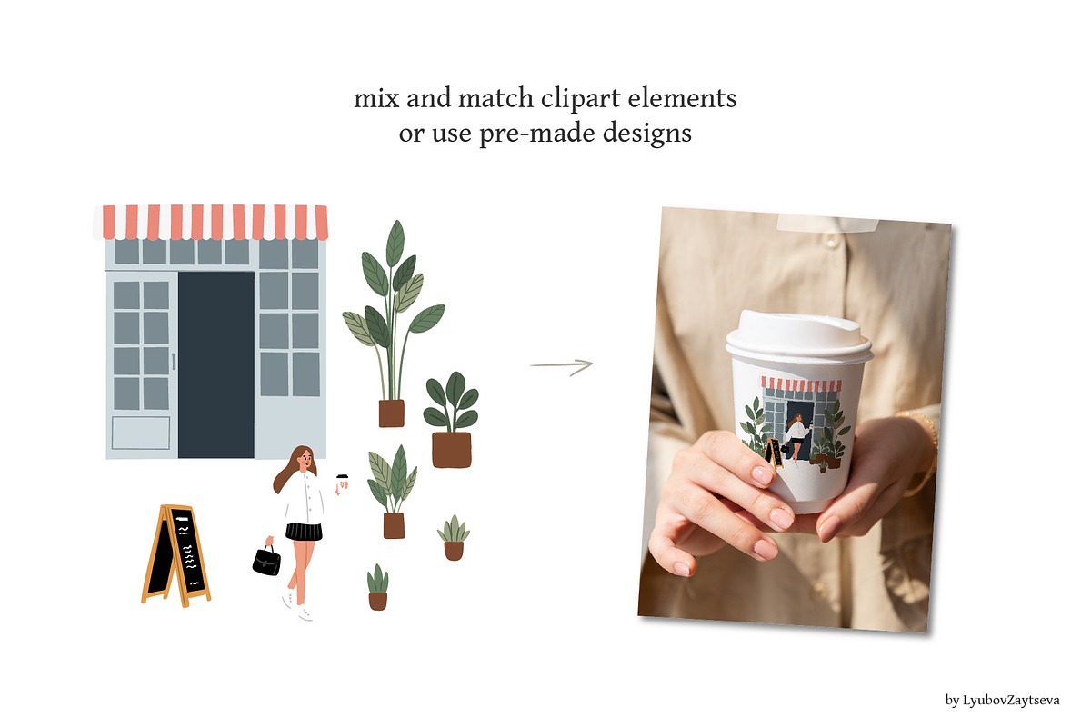 Dog Friendly Coffee Shop Scenes, a Person Illustration by LyubovZaytseva (Photo 5 of 20)