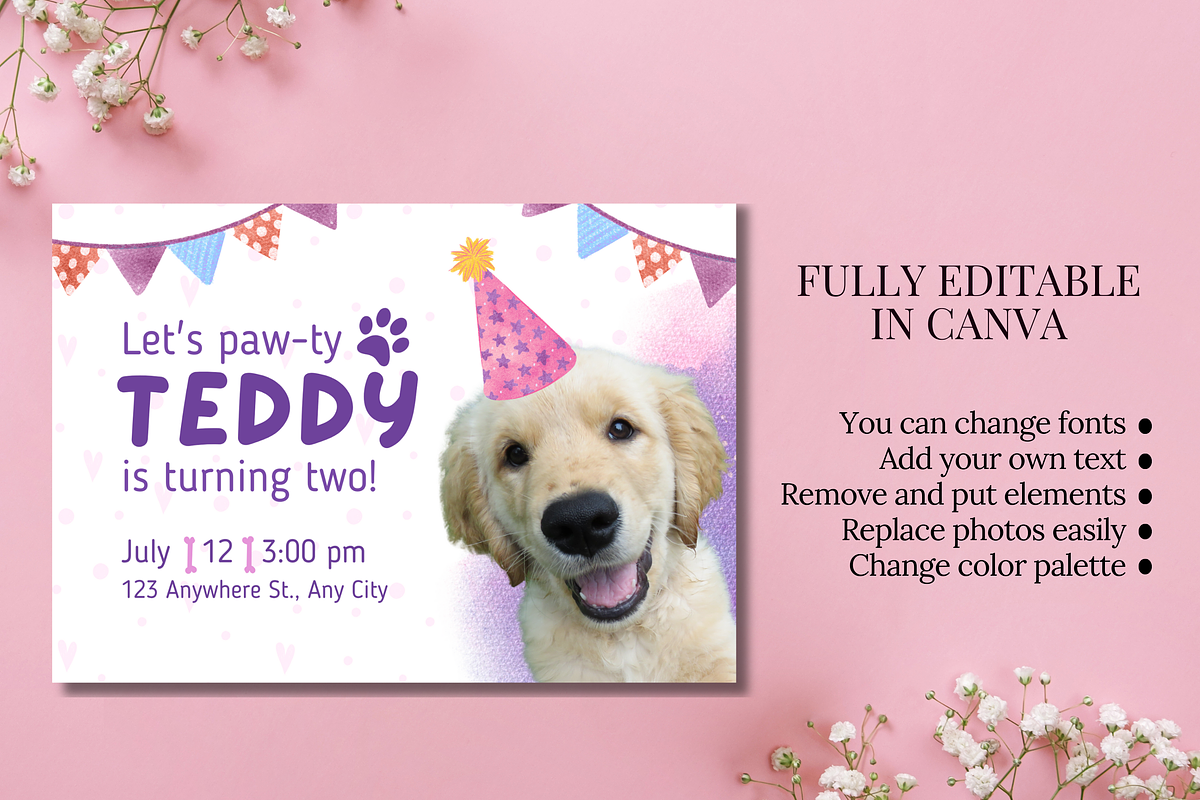 Let's Paw-ty Pet Birthday Invitation, a Design Template by TemplateCastleStore (Photo 9 of 9)