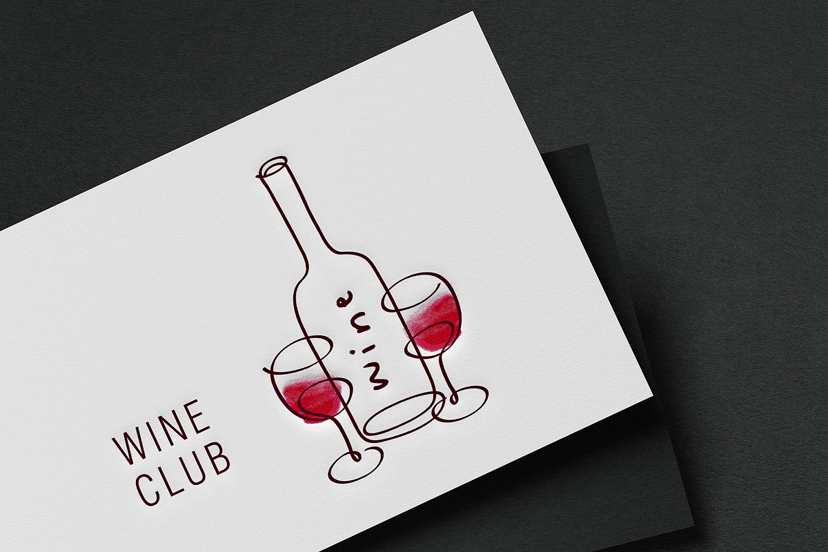 Line art wine logo, a Branding & Logo Template by Tkoko vectors & patterns (Photo 1 of 2)