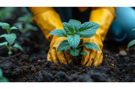 Taking care of seedlings in the, a Nature Photo by ZinetroN