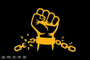 Fist Breaking Chains SVG Freedom SVG, an Object Graphic by BeeCraftR