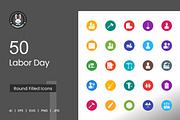 Labor Day Filled Round Corner Icons, an Icon by IconBunny (Thumbnail 1 of 2)