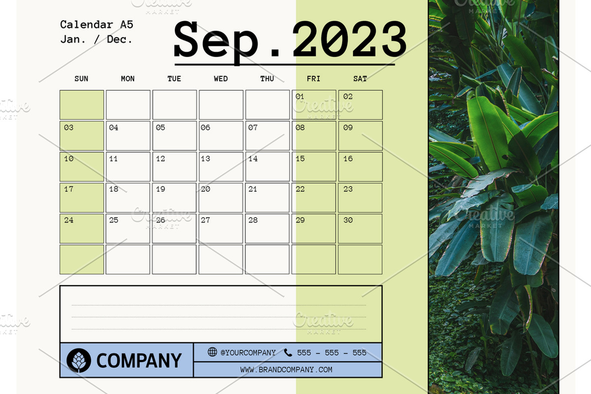 2023 Desk Calendar Layout, a Stationery Template by OneVectorStock (Photo 4 of 15)