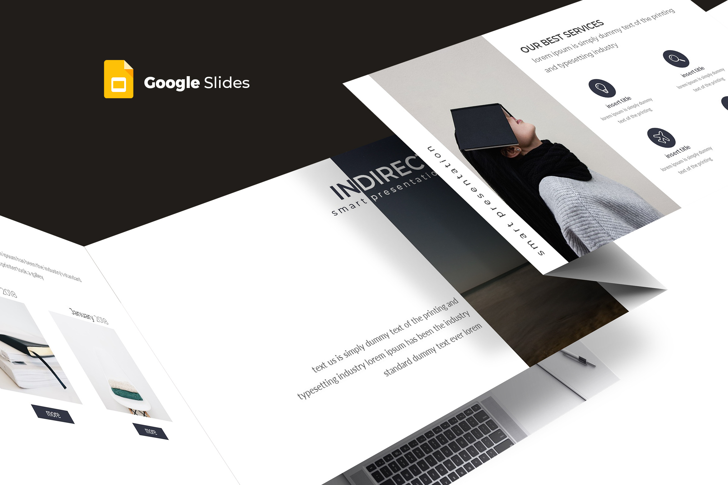 Indirect - Google Slide Template, a Presentation Template by AQR Studio