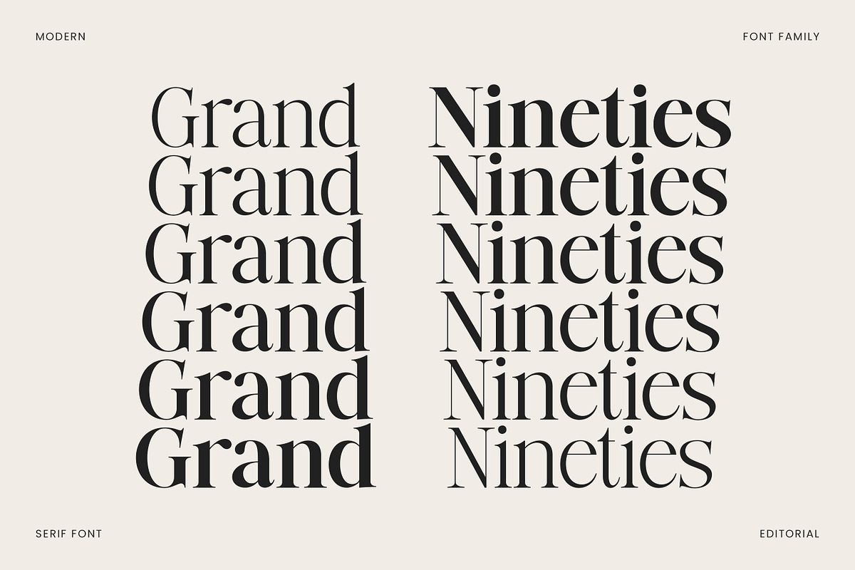 Grand Nineties Classy Serif Family, a Serif Font by Typoraith Co (Photo 4 of 12)