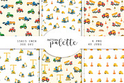 Watercolor Construction Patterns, a Pattern Graphic by PatternPalette (Thumbnail 1 of 9)