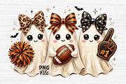 Preppy Football Halloween Ghost PNG, a Seasonal Illustration by Libby Wishes (Thumbnail 1 of 3)