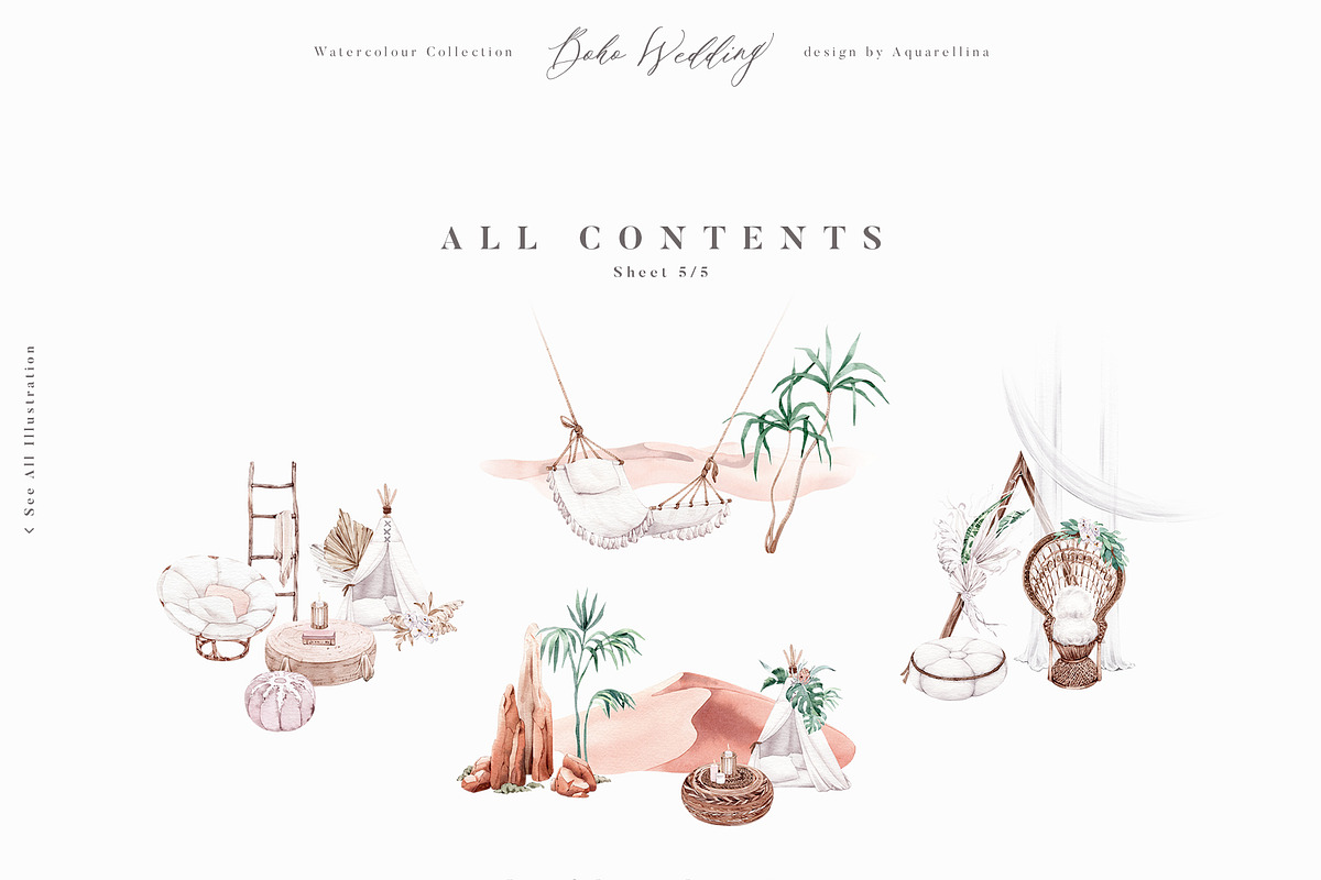 Boho Wedding Illustrations, an Illustration by Aquarellina (Photo 28 of 28)