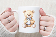 Watercolor Teddy Bear Clipart for Bo, an Illustration by Sublimation Artist (Thumbnail 5 of 6)