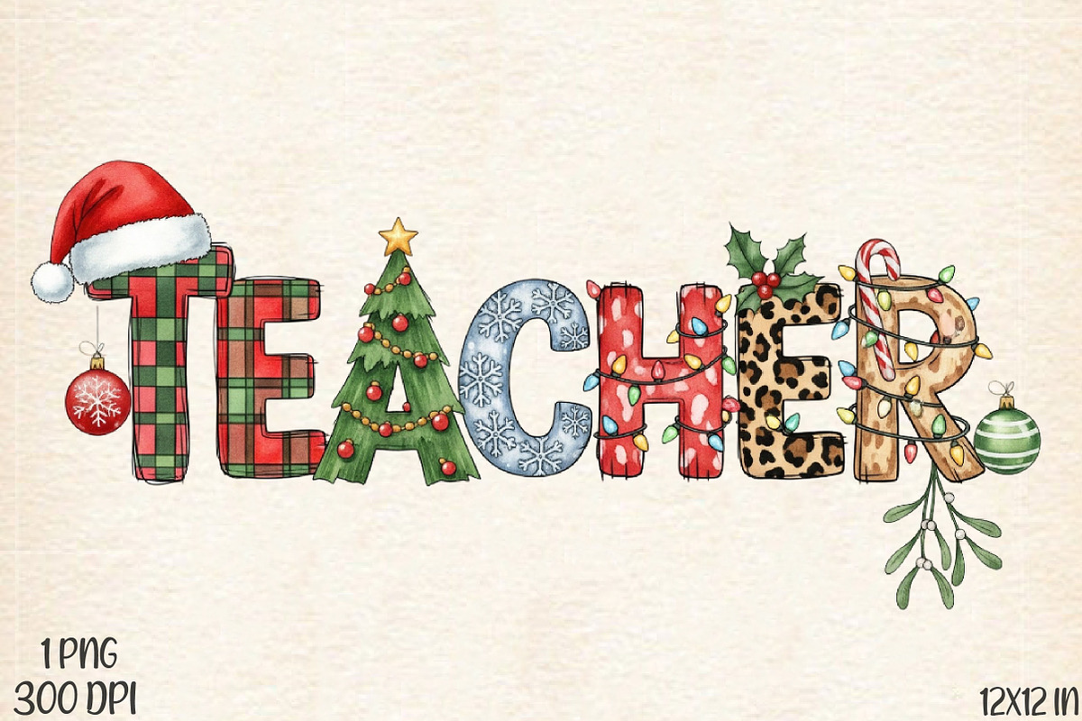 Christmas Teacher png, an Illustration by Designworld (Photo 1 of 5)