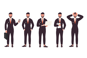Businessman in Various Professional, a Person Illustration by Flashvector