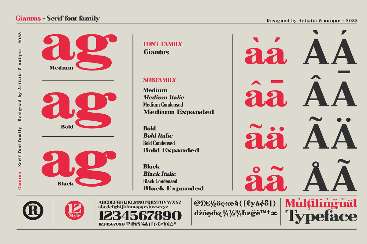 Giantus - Serif font family, a Serif Font by Artistic & Unique (Photo 10 of 13)