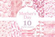 Mothers Day Digital Papers, a Pattern Graphic by GlamArtZhanna (Thumbnail 1 of 4)