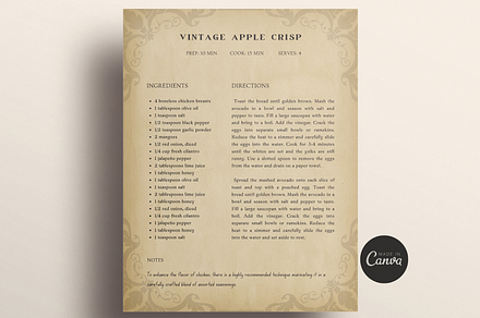 Vintage Recipe Book Template Canva