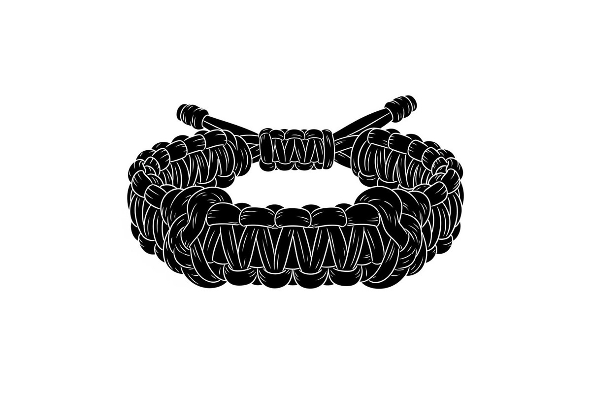 Minimal Black Paracord Bracelet, a Graphic by hafijul (Photo 6 of 11)