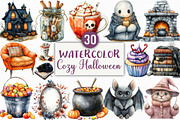 Watercolor Creepy and Cozy Halloween, an Illustration by Craft Nest (Thumbnail 1 of 6)