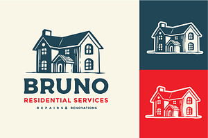 Vintage Hand-Drawn House Logo, a Branding & Logo Template by Vinsvectory