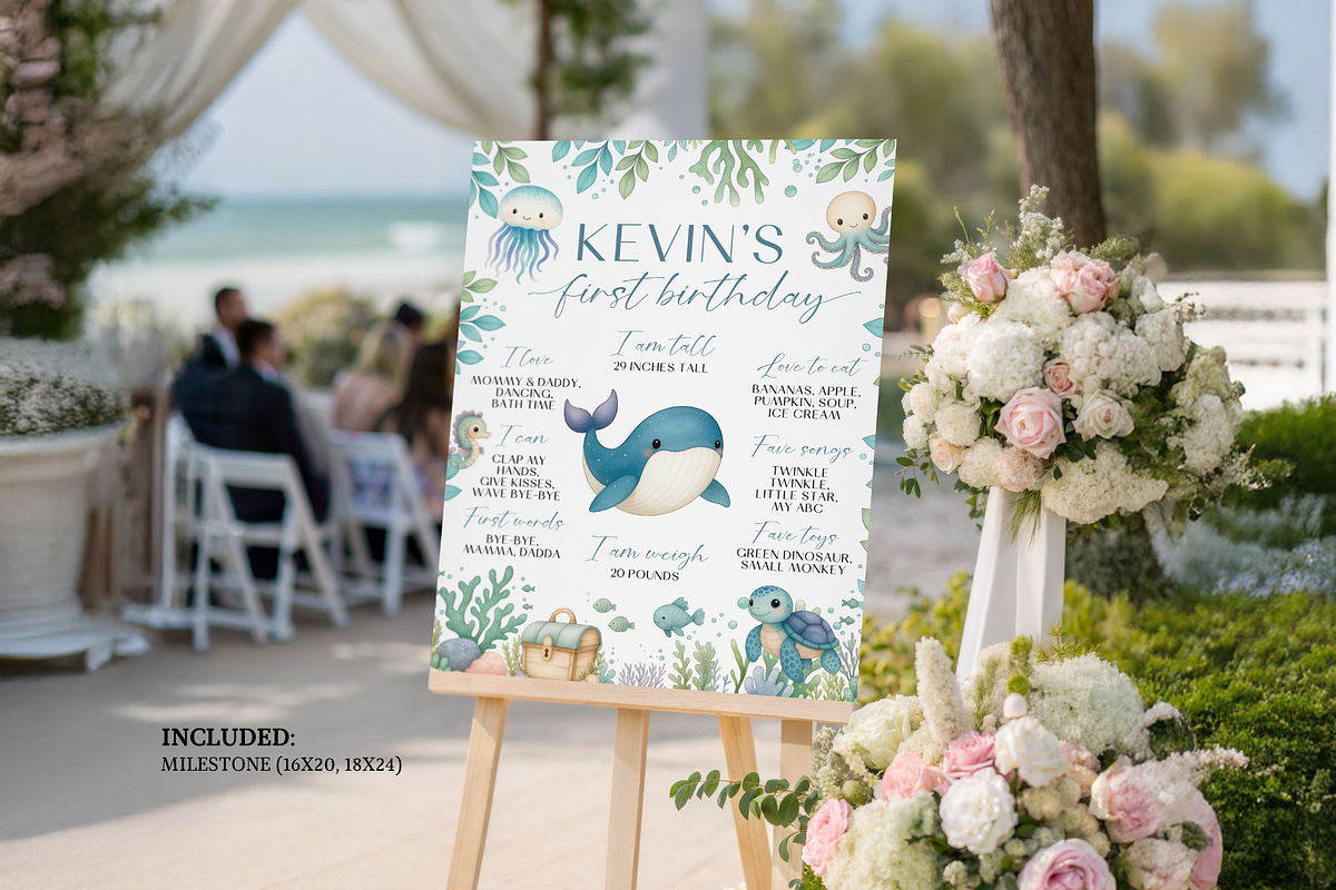Under The Sea Milestone Poster, a Templates & Theme by Digital_Mind (Photo 2 of 3)