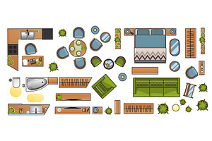 Interior furniture collection top, an Object Illustration by the8monkey