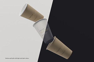 Floating Paper Coffee Cup Mockup