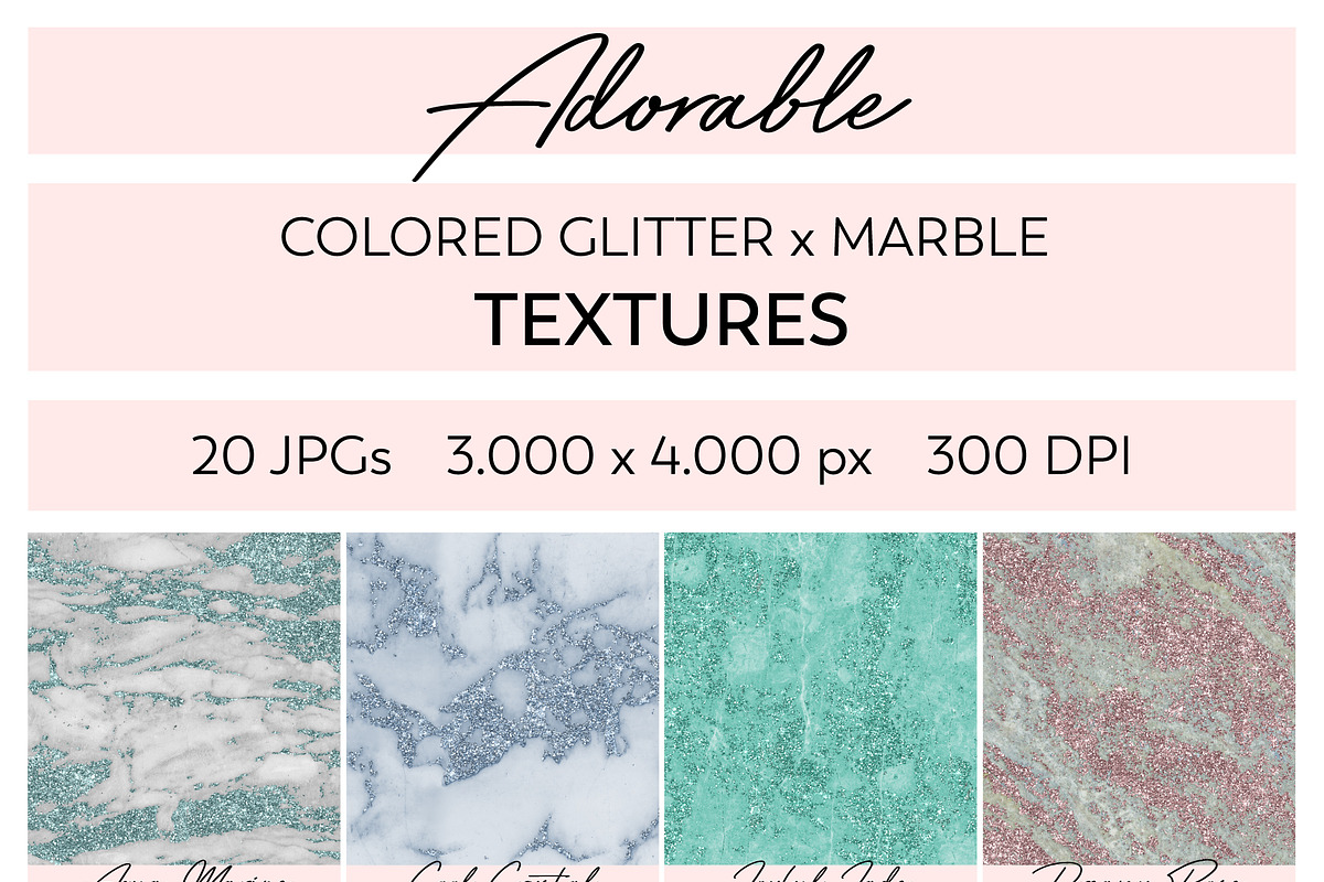 Adorable Glitter x Marble Textures, a Texture Graphic by U + Me Studio (Photo 6 of 8)