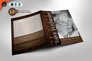 Funeral Program 08 Leather Texture, a Brochure Template by SeraphimChris