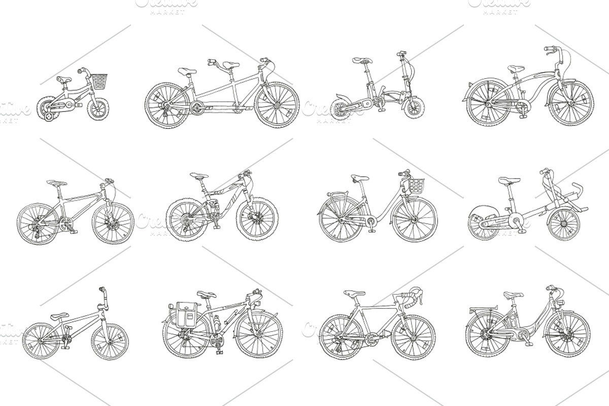 Big set of different bicycles., a Healthcare Illustration by WINS Doodle shop (Photo 3 of 5)