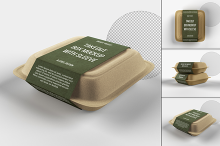 Takeout Container Mockup (3 files), a Packaging Mockup by AlebelDesign