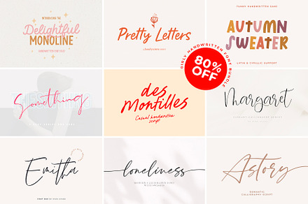 Girly Handwritten Font Bundle
