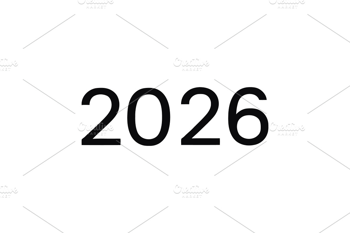 2026 Number Typography Vector Set, a Work Illustration by Vectorium Studio (Photo 7 of 20)