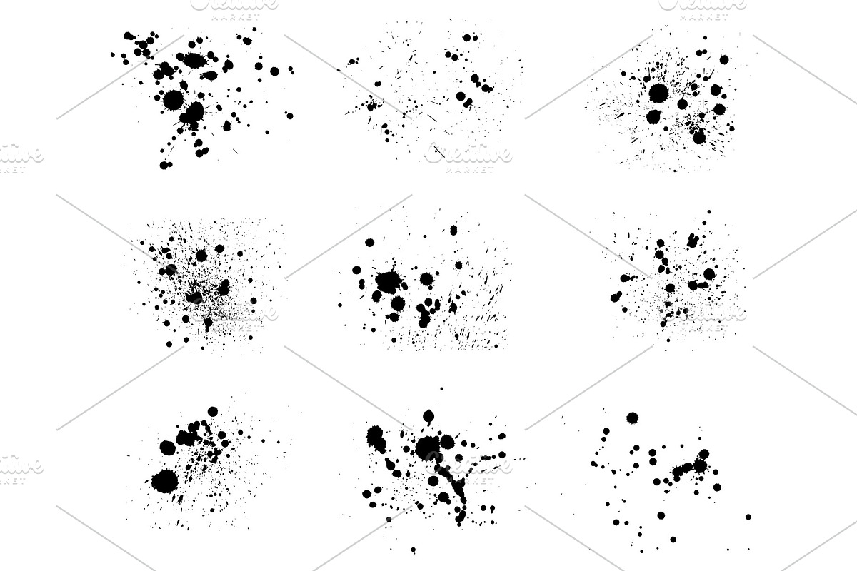 Inked blots set, a Texture Graphic by Stock-Smart-Start