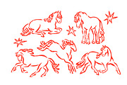 Hand-drawn doodle horse sketches set, an Animal Illustration by Good Studio (Thumbnail 3 of 6)