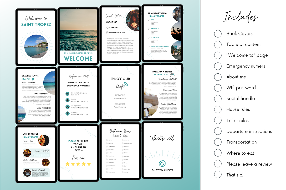 Airbnb Guidebook Template / Canva, a Magazine Template by PittaFinePrint