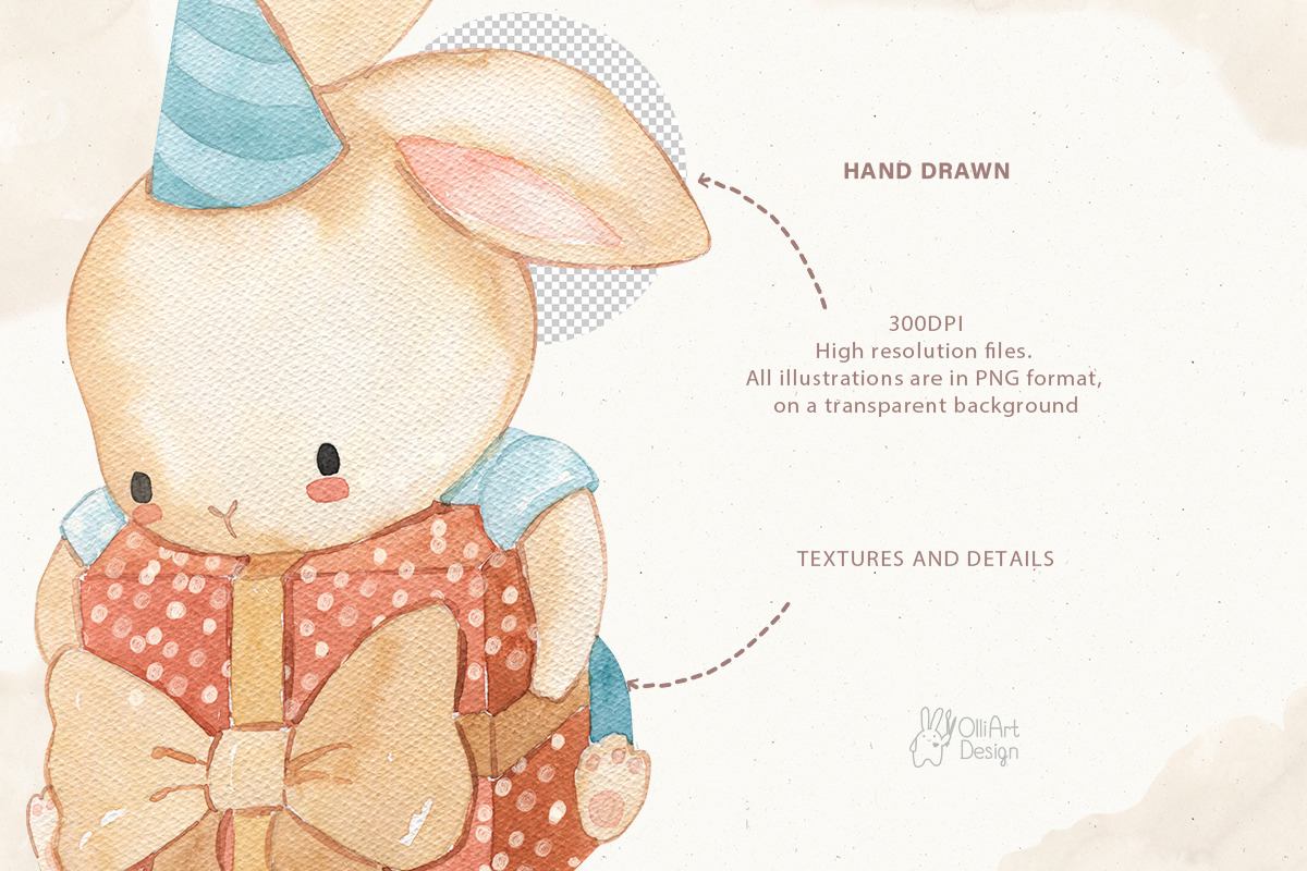 BIRTHADY PARTY. Watercolor clipart, an Object Graphic by OlliArtDesign (Photo 5 of 5)