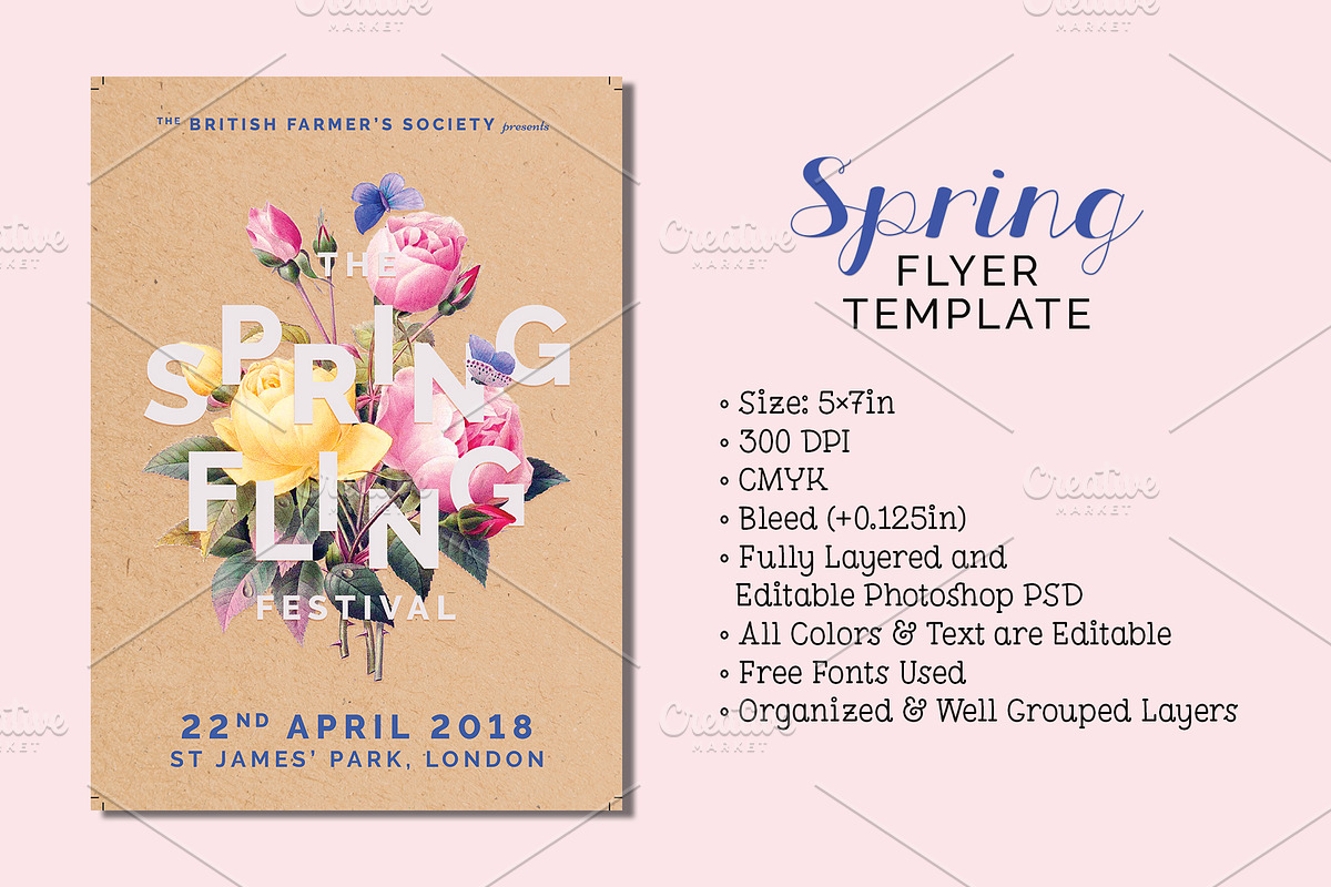 Spring Festival Flyer Template, a Flyer Template by Cyrah's Collection (Photo 1 of 2)