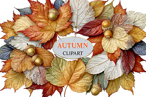 Luxury Clipart Autumn Leaves Wreath