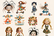 WHIMSICAL QUIRKY LITTLE GIRL CLIPART, a Person Illustration by Daring Digies (Thumbnail 2 of 10)