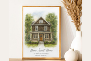 watercolor home portrait, an Object Illustration by HubbaDigitals (Thumbnail 3 of 8)