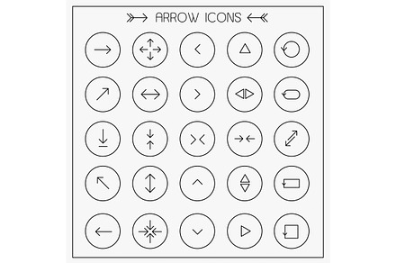 modern arrows icons set, an Outline Icon by TotallypicRF
