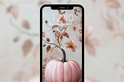 Pink Pumpkin phone wallpaper set, a Graphic by Kalindiprints (Thumbnail 4 of 6)