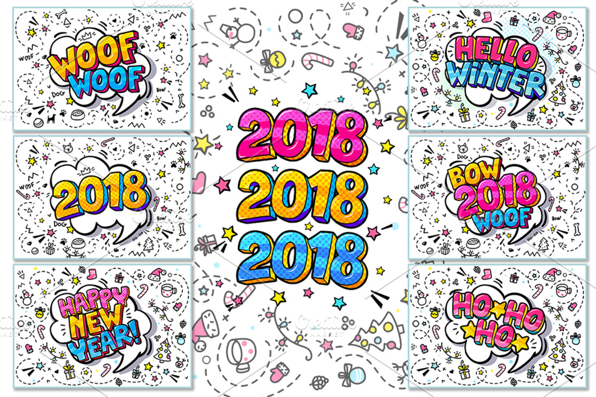Happy New Year word bubble., an Illustration by VectorStory (Photo 4 of 7)
