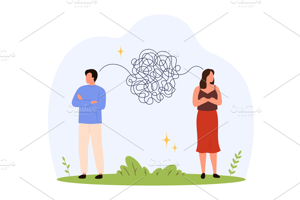 Couple Misunderstanding and, an Illustration by Flashvector
