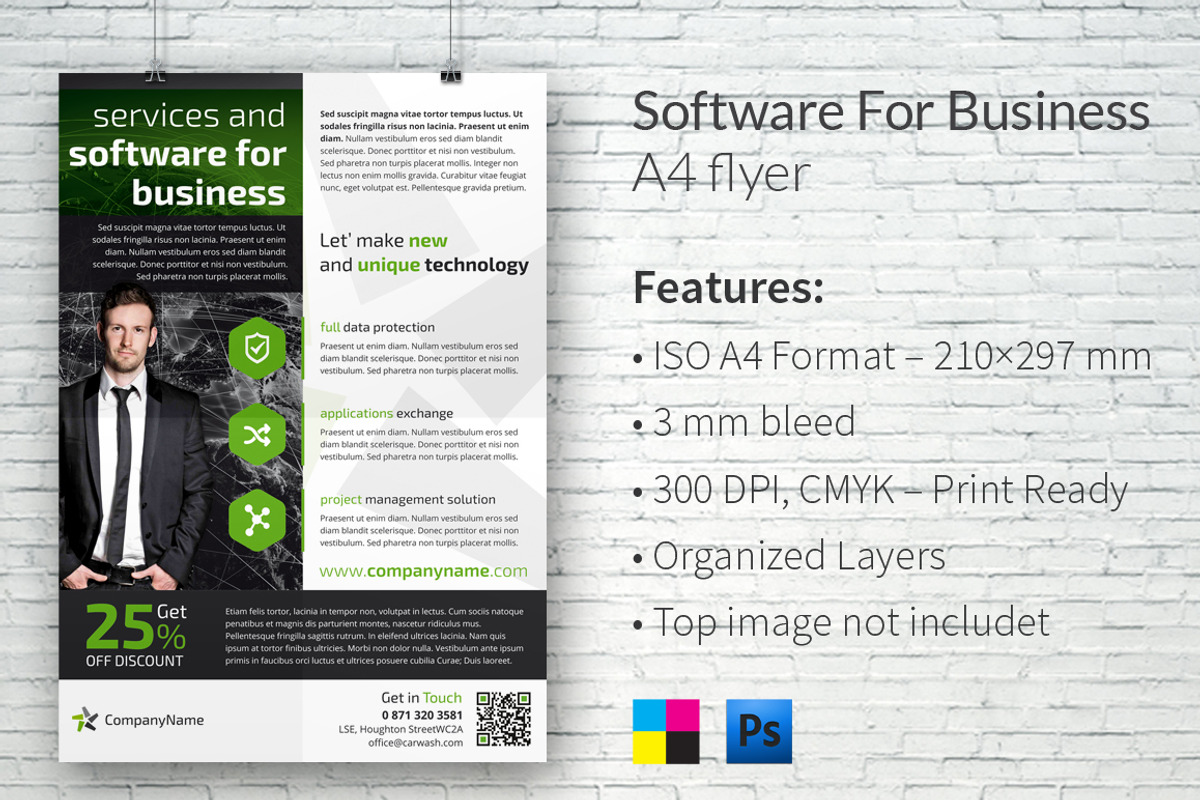 Software for Business A4 Flyer, a Flyer Template by buttonpl (Photo 1 of 3)