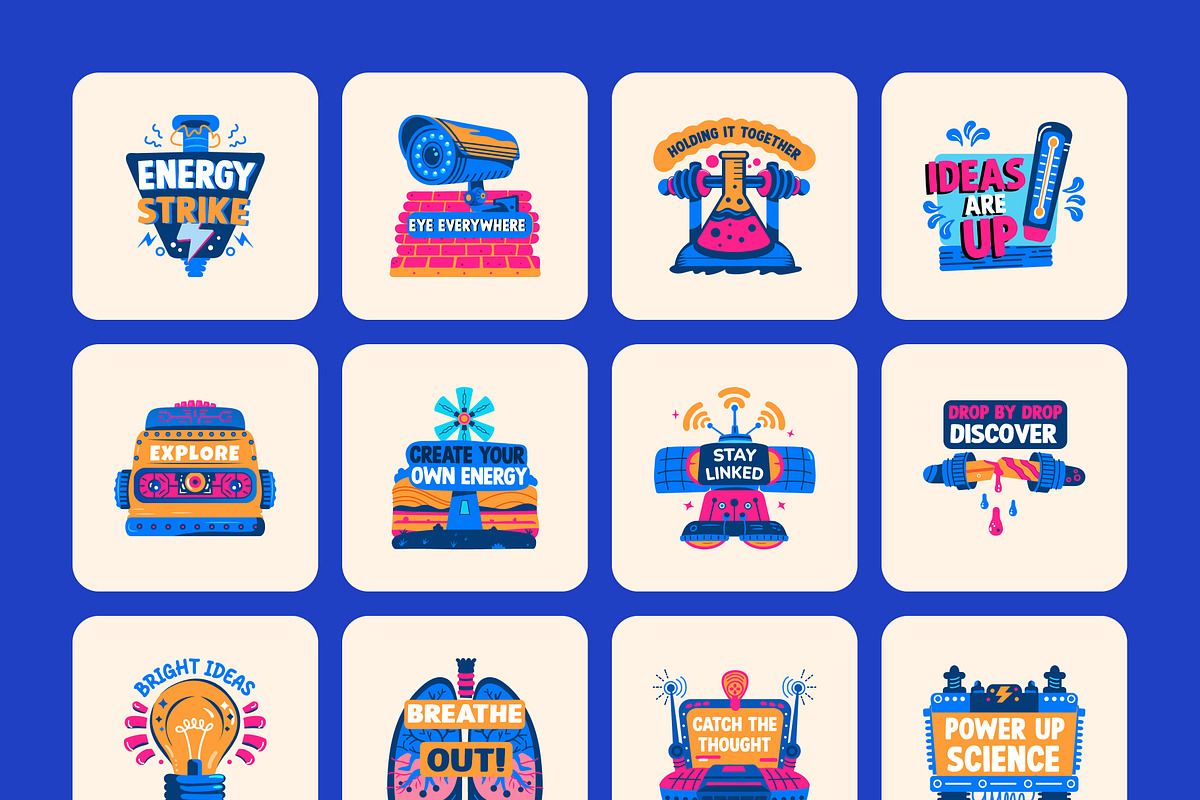 Science Stickers Set, an Emoji Icon by Vectors Market (Photo 8 of 8)