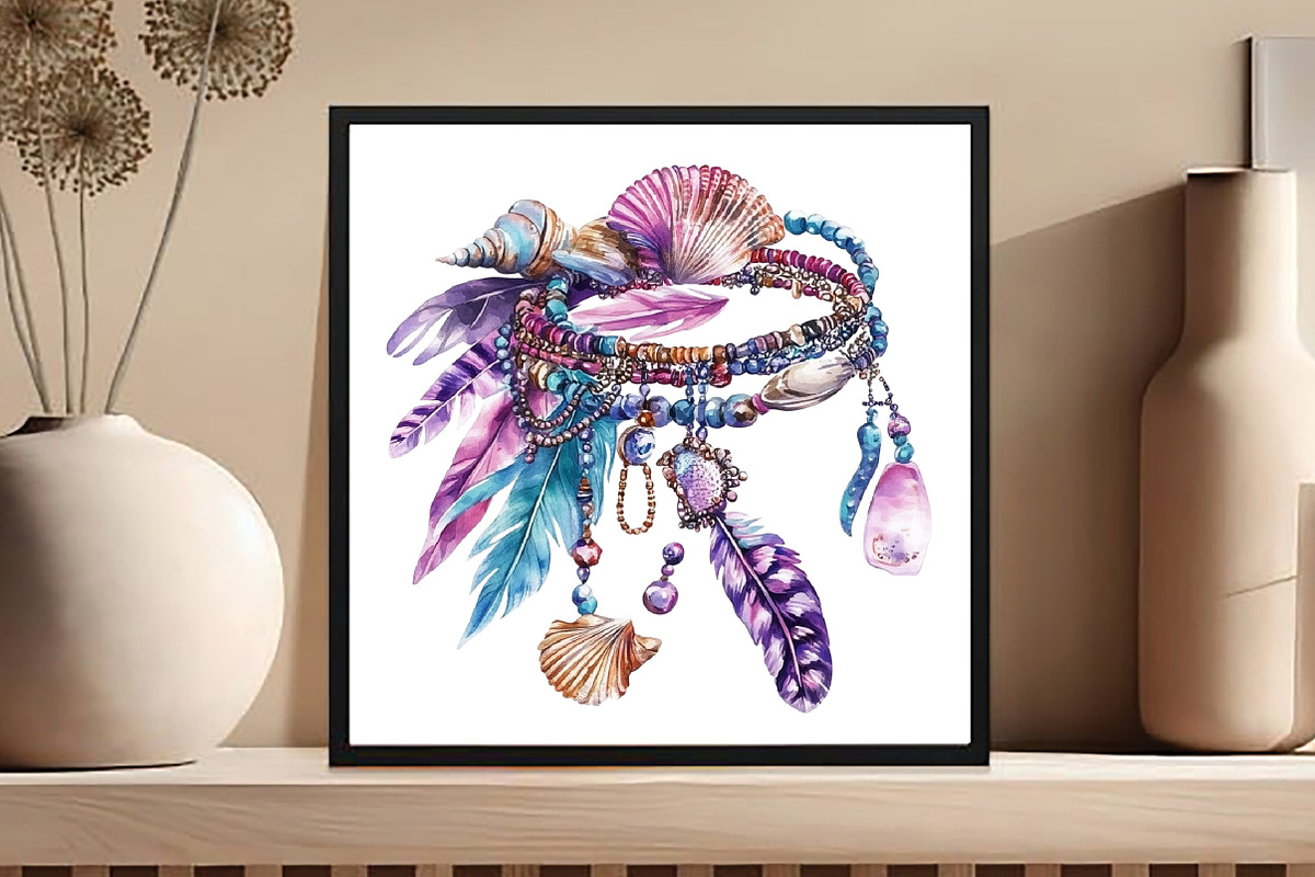 Watercolor Boho Summer ClipArt, an Illustration by DreamCafeArt (Photo 5 of 5)