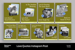 Green Love Quotes Instagram Post, a Social Media Template by Neermana
