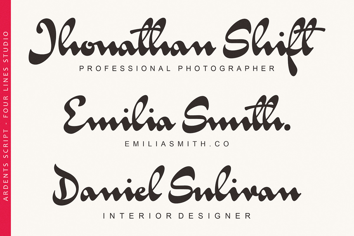 50% Ardents – Vintage Font Script, a Script Font by Four Lines Std. (Photo 5 of 9)