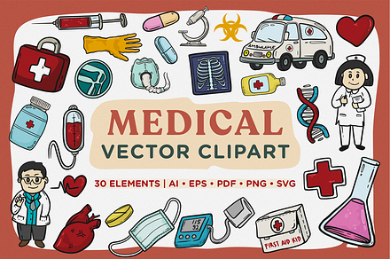Medical Vector Clipart Pack, a Healthcare Illustration by Telllu & Friends