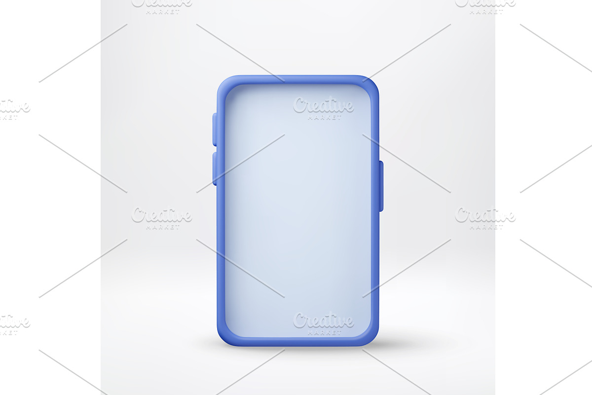 Blue 3d cartoon smartphone with, a Technology Illustration by Abscent