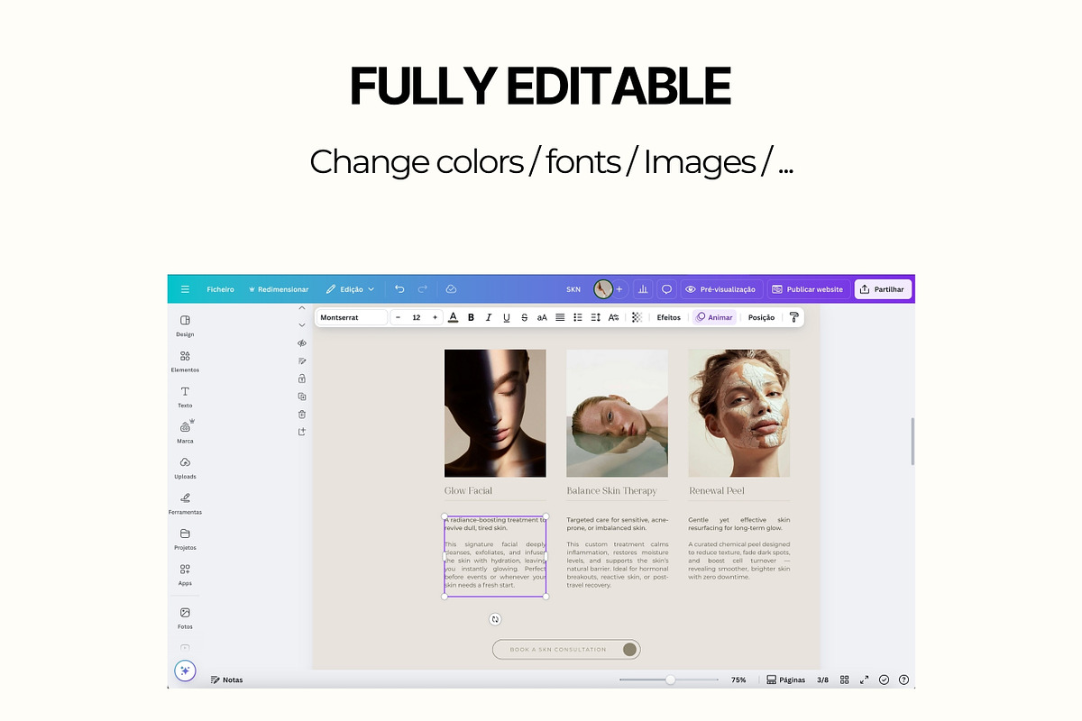 Skincare Canva Landing Page, a Social Media Template by Studio Suvelle (Photo 5 of 9)